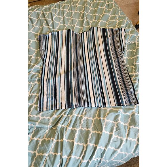 All in Love 3XL Short Sleeve Blue and White Striped Shirt - Picture 9 of 9